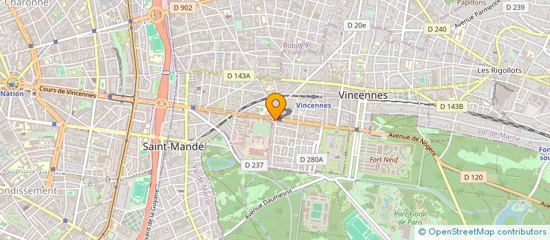localisation de l'entreprise REIBAUD ORGANISATION à VINCENNES