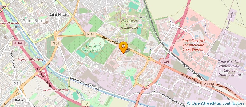 localisation de l'entreprise REIMS-BIO à REIMS
