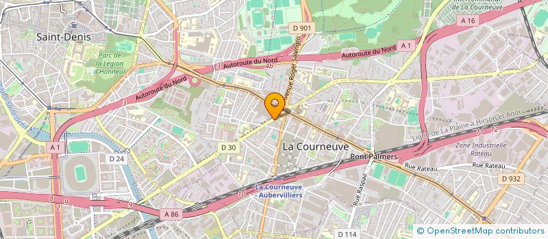 localisation de l'entreprise REINALDO MACONNERIE TRAVAUX PUBLICS à LA COURNEUVE
