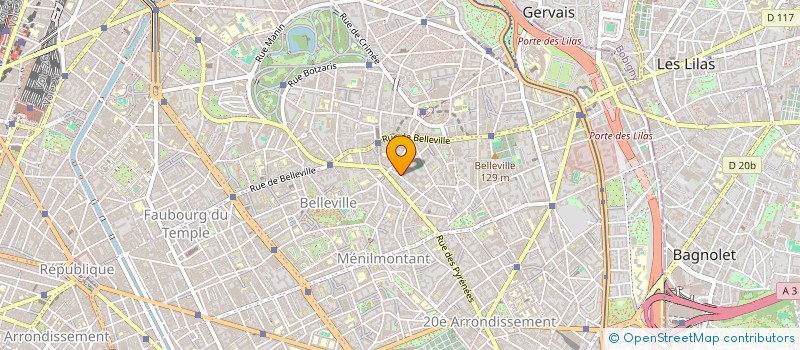 localisation de l'entreprise RELAIS MENILMONTANT à PARIS