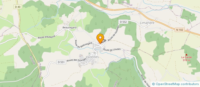 localisation de l'entreprise RELAIS PATRONIER  VAZEILLES-LIMANDRE