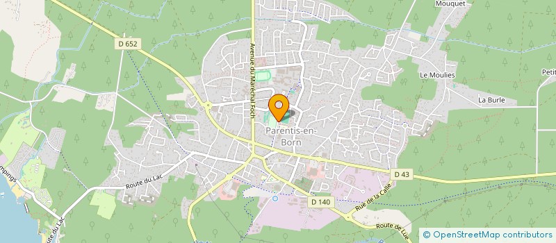 localisation de l'entreprise RENE HUGUET COIFFURE  PARENTIS-EN-BORN