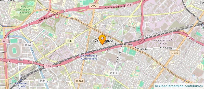 localisation de l'entreprise RENOV PLUS à LA COURNEUVE