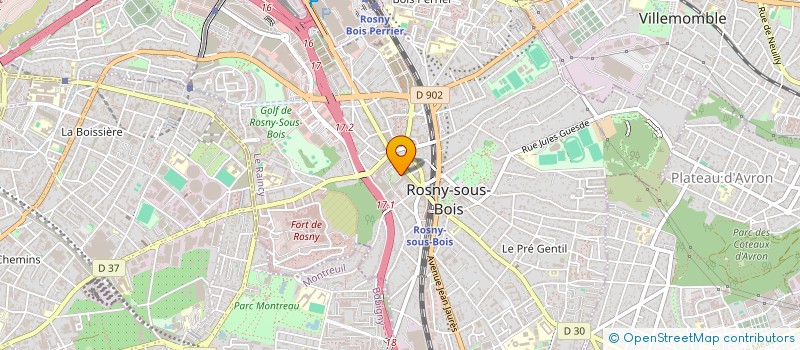 localisation de l'entreprise RENOVATION PEINTURE PLATRERIE à ROSNY-SOUS-BOIS