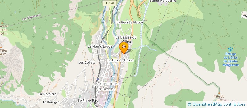 localisation de l'entreprise RENOVELEC-05 à L'ARGENTIERE-LA-BESSEE