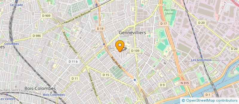 localisation de l'entreprise RENTCARS75 à GENNEVILLIERS