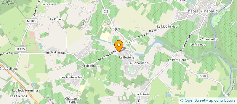 localisation de l'entreprise REPERES FORMATIONS à CHATEAU-THEBAUD