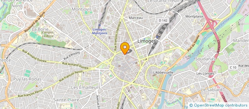 localisation de l'entreprise RESEAU.COM à LIMOGES
