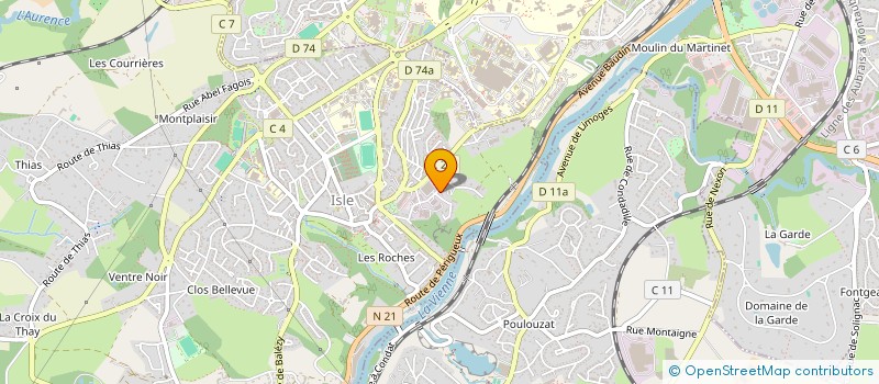 localisation de l'entreprise RESEAU D'ONCOLOGIE HEMATOLOGIE DU LIMOUSIN ROHLIM à ISLE