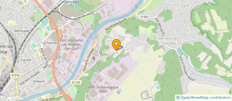 localisation de l'entreprise RESEAU DE LABORATOIRES DE REFERENCE, CENTRES DE RECHERCHE ET D'ORGANISMES ASSOCIES POUR LA SURVEILLANCE DES SUBSTANCES E à VERNEUIL-EN-HALATTE