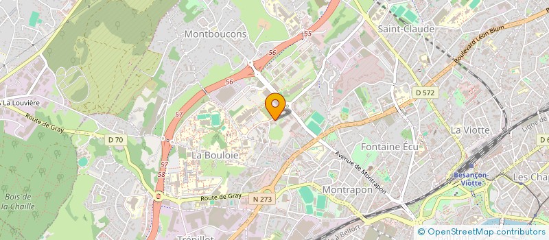 localisation de l'entreprise RESEAU INNOVATION FRANCHE COMTE à BESANCON