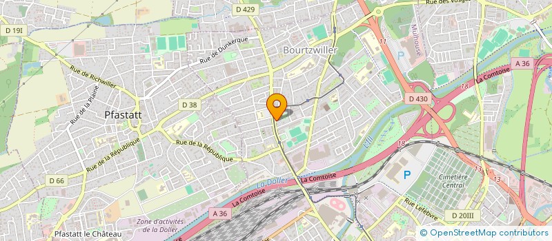 localisation de l'entreprise RESEAU INTER-ASSOCIATIF SOLIDAIRE  MULHOUSE