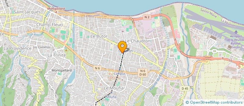 localisation de l'entreprise RESEAU REUNION : ACTEUR DE L'INSERTION SOCIALE, PROFESSIONNELLE ET DES MISSIONS ENVIRONNEMENTALES ET CULTURELLES DES QUA à SAINT-DENIS