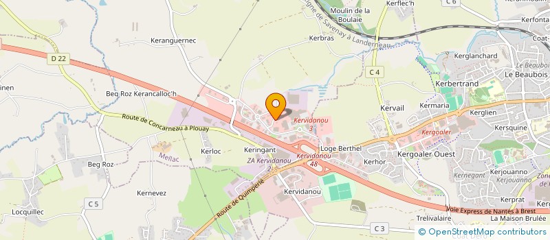 localisation de l'entreprise RESEAUX SUD BRETAGNE  QUIMPERLE