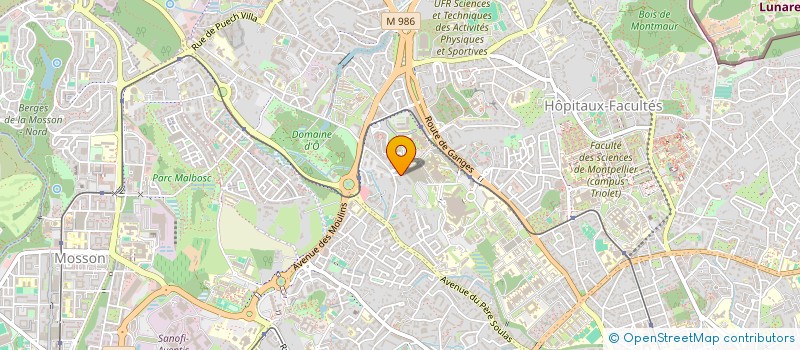 localisation de l'entreprise RESIDENCE LES JARDINS D'OC à MONTPELLIER