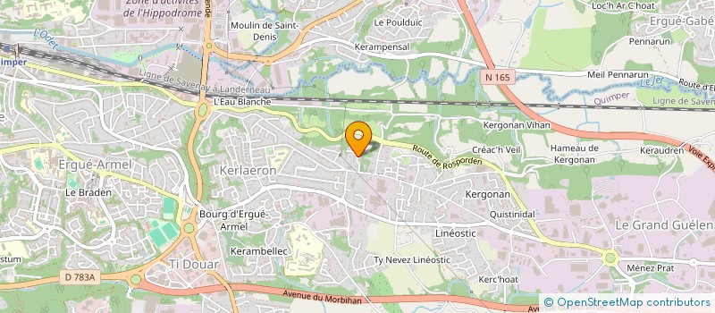 localisation de l'entreprise RESIDENCE LES JARDINS DE CORNOUAILLE  QUIMPER