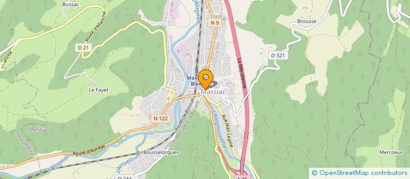 localisation de l'entreprise RESIDENCE RETRAITE HEUREUSE DE MAURIAC  MASSIAC