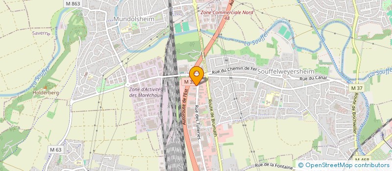 localisation de l'entreprise RESO EST  SOUFFELWEYERSHEIM