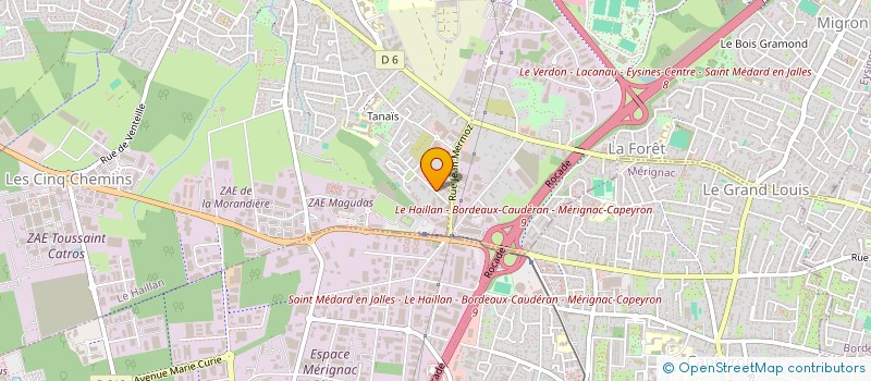 localisation de l'entreprise RESO [REPRESENTATION ELECTRIQUE DU SUD-OUEST]  LE HAILLAN