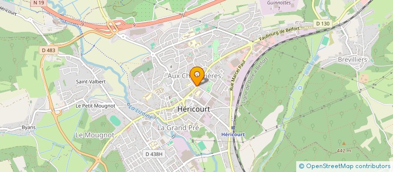 localisation de l'entreprise RESSOURCES DYNAMISME DEV. FORMATION  HERICOURT