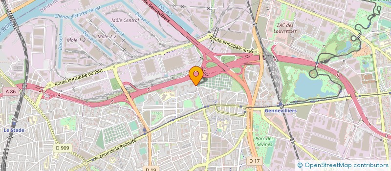 localisation de l'entreprise REST PTT CENTRE TELEPHONIQUE à GENNEVILLIERS