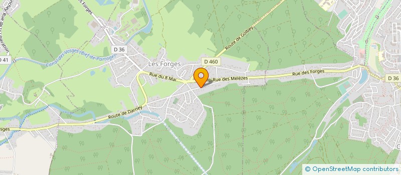 localisation de l'entreprise RESTAURANT B C D E  LES FORGES