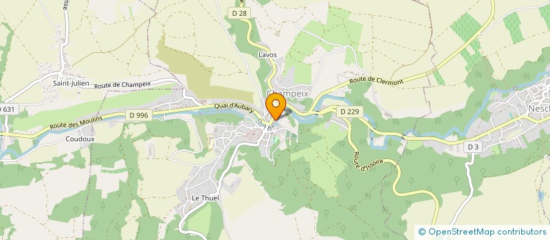 localisation de l'entreprise RESTAURANT CENTRE CHAMPEIX  CHAMPEIX