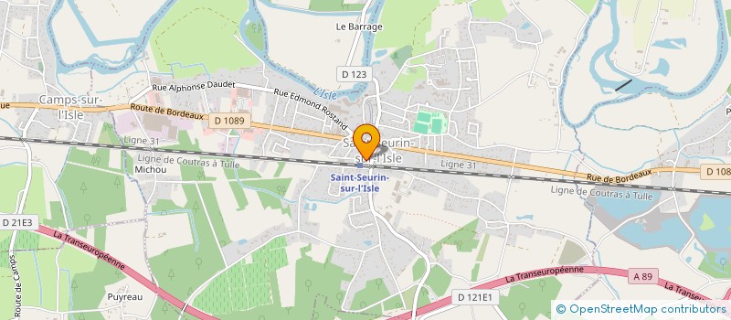 localisation de l'entreprise RESTAURANT DE LA GARE  SAINT-SEURIN-SUR-L'ISLE