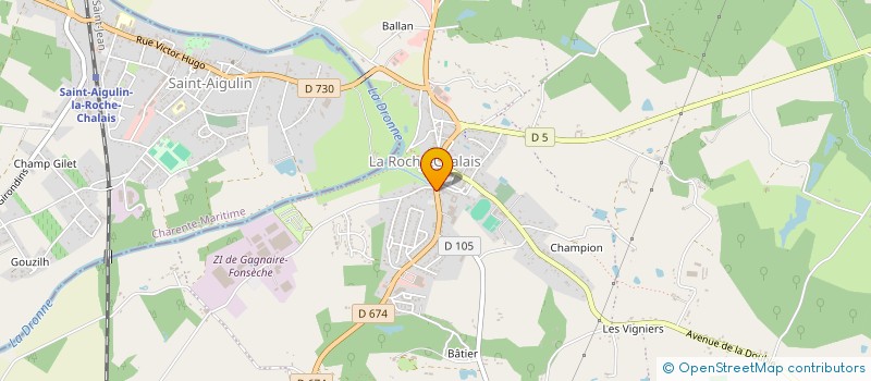 localisation de l'entreprise RESTAURANT LE BON TEMPS  LA ROCHE-CHALAIS