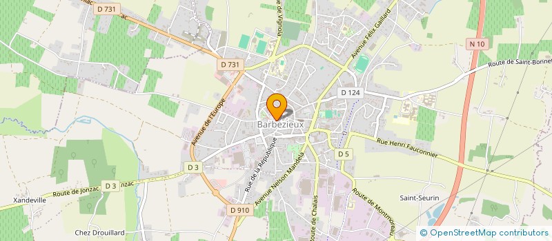 localisation de l'entreprise RESTAURANT LE CHATEAU SARL  BARBEZIEUX-SAINT-HILAIRE