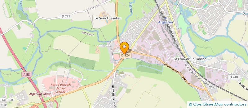 localisation de l'entreprise RESTAURATION HOTELLIERE ORNAISE à ARGENTAN