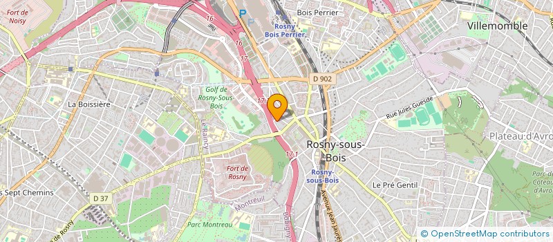localisation de l'entreprise RESTOGOLF à ROSNY SOUS BOIS