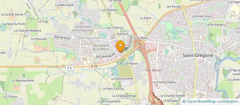 localisation de l'entreprise RETROPAC à MONTGERMONT