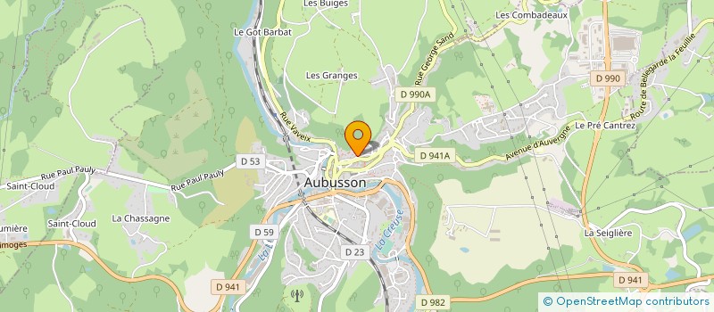 localisation de l'entreprise REUSSIR LA CREUSE à AUBUSSON