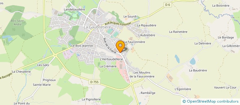 localisation de l'entreprise REVELAUD PNEUS à LA GAUBRETIERE