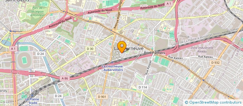 localisation de l'entreprise REVLT à LA COURNEUVE
