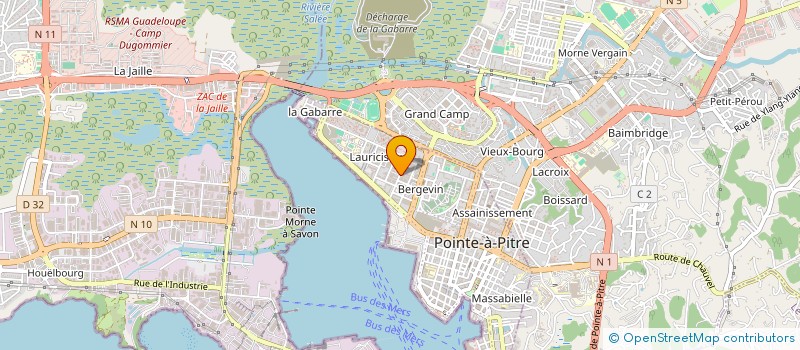 localisation de l'entreprise REYNAUD INVEST à POINTE-A-PITRE