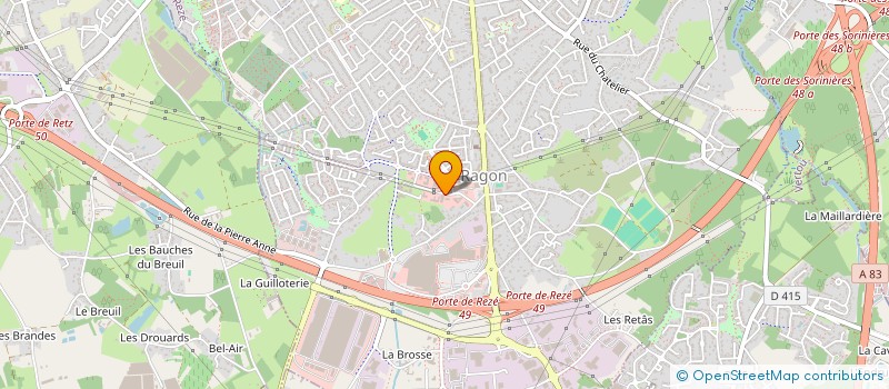 localisation de l'entreprise REZE SQUASH ASSO 44  REZE