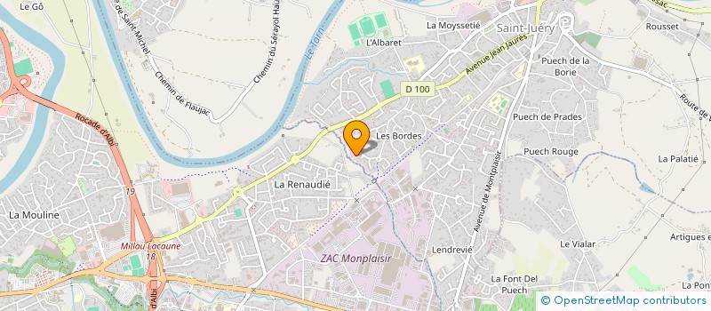 localisation de l'entreprise REZO-BAT à SAINT-JUERY