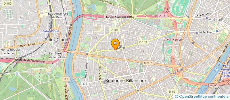 localisation de l'entreprise RF SERVICE à BOULOGNE-BILLANCOURT