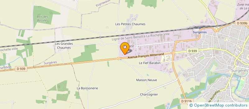 localisation de l'entreprise RG BETON à SURGERES
