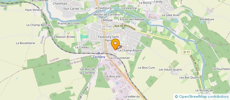 localisation de l'entreprise RG PRODUCTION  CORMERY