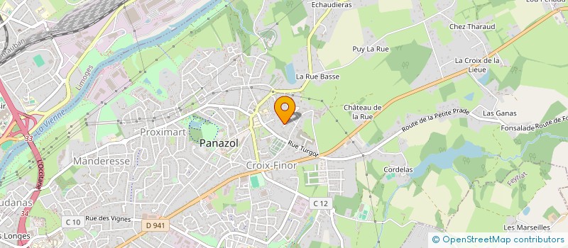 localisation de l'entreprise RH COURTAGE à PANAZOL