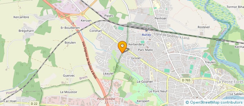 localisation de l'entreprise RH2 à AURAY