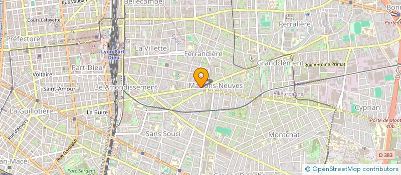 localisation de l'entreprise RHONE ALPES CHAUFFAGE à LYON
