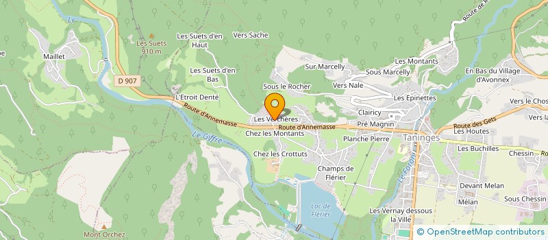 localisation de l'entreprise RHONE ALPES SERVICES à TANINGES