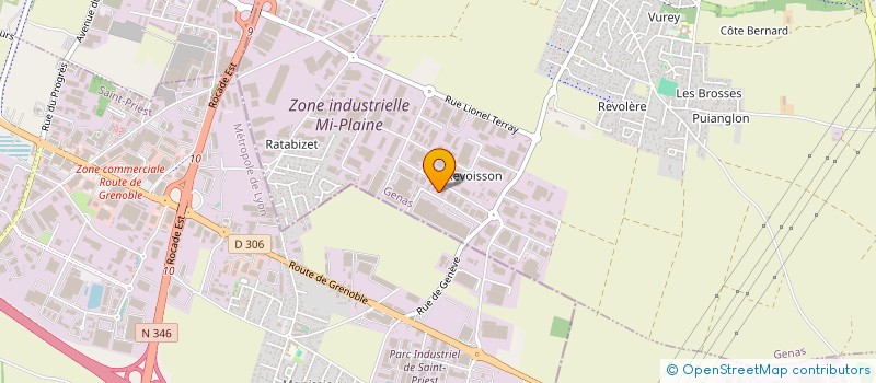 localisation de l'entreprise RHONE ALPES SERVICES LOGISTIQUES - R.A.S à GENAS