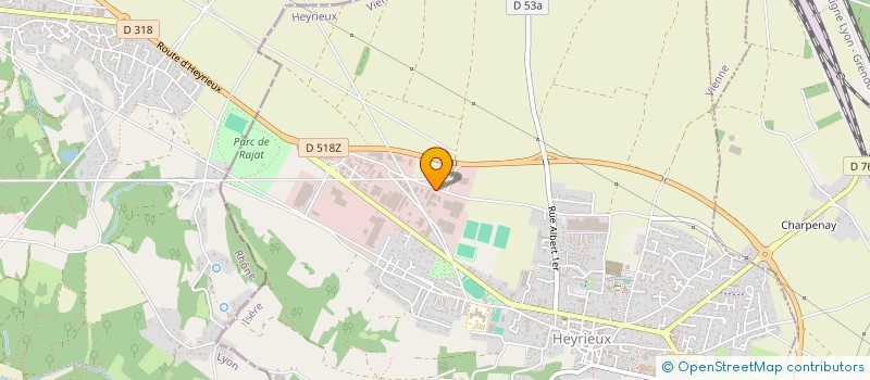 localisation de l'entreprise RHONE ALPES SPORTS 38  HEYRIEUX