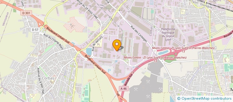 localisation de l'entreprise RHONE ALPES VIANDES SERVICES FRAIS à CORBAS