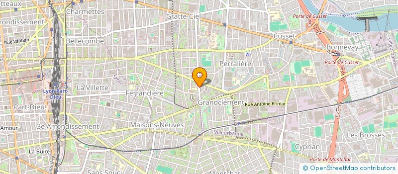 localisation de l'entreprise RHONE AUTO CARROSSERIE  VILLEURBANNE